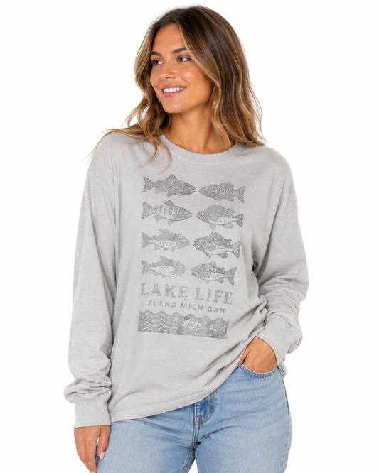 Lake Life Long Sleeve (Metallic/Silver)
