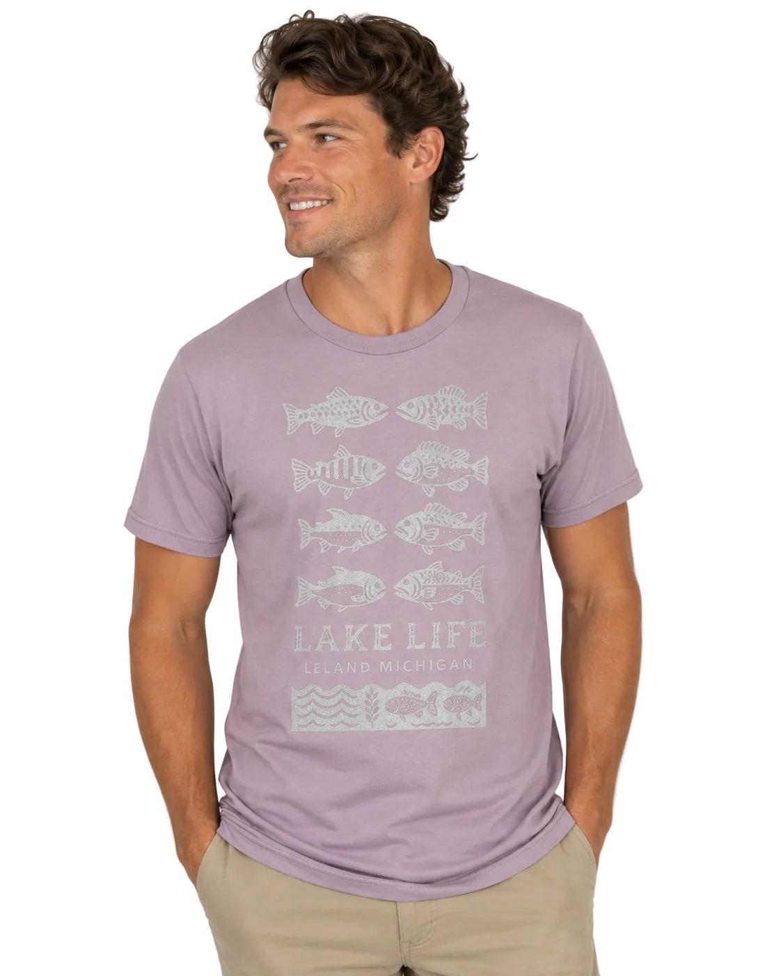 Lake Life Tee (Metallic/Lilac)