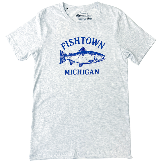 Fishtown Trout T-Shirt (Blue/Heather Grey)
